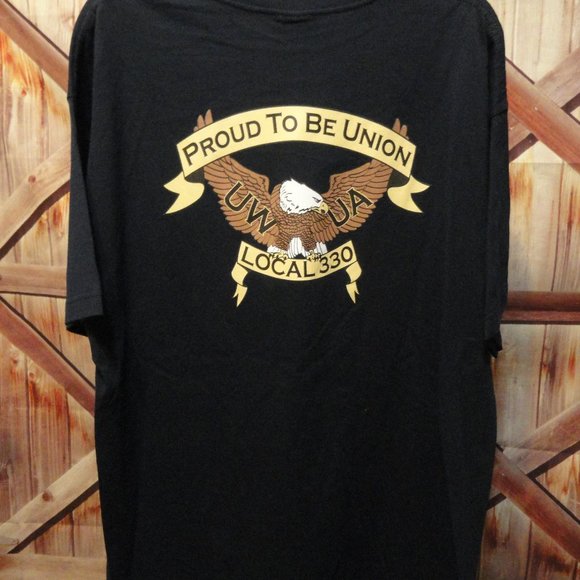 UWUA local 330 Eagle graphic Union T~NWOT~Carpenters Union Rhode Island - Picture 1 of 3
